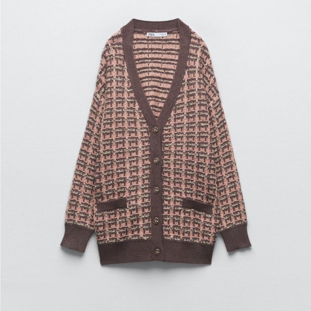 Women Zara V Neck Cardigan Size Small - Picture 3 of 8